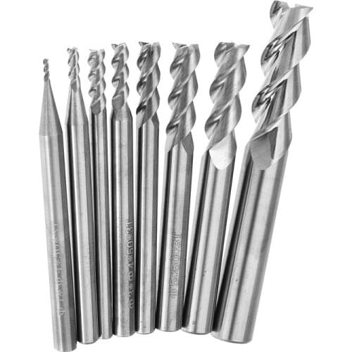 1-8mm HRC58 3 Flutes End Mill Cutter Tungsten Carbide CNC Milling Tool for Aluminum