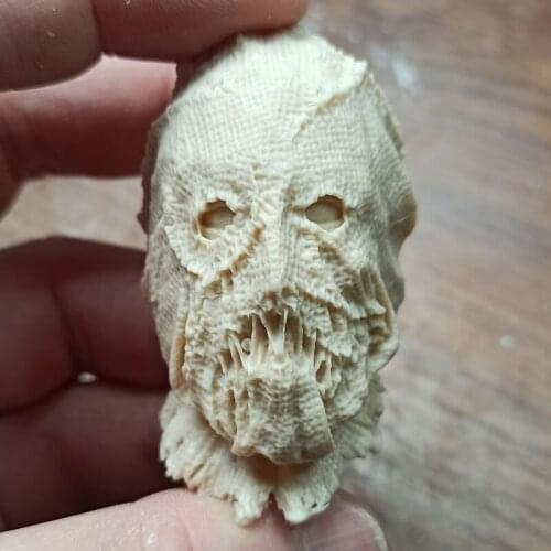 Hot Sales 1/6th Male Scarecrow Villain Head Sculpture White Unpainted Model B For Usual 12 inch Doll Collect