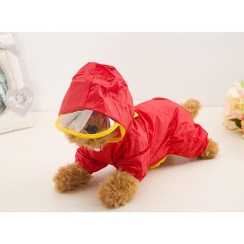 Fashion Nylon Pet Raincoat Waterproof Poncho Multicolor Dog Rain Coat for Small and Medium-sized Dog Four-legged Pet Clothes