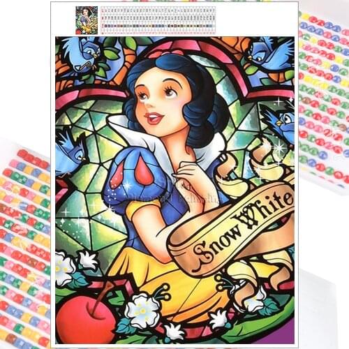 5D DIY Diamond Painting Mosaic Kit Disney Princess Snow White Cartoon Embroidery Full Square Round Christmas Gift Home Decor