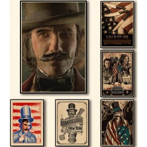 20 Designs Martin Scorsese Movie Gangs of New York Kraftpaper Poster Artwork Fancy Wall Sticker for Coffee House Bar A3