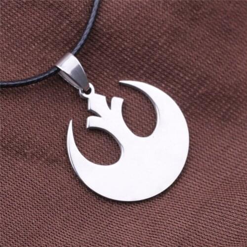 2021 New Trendy Rope Chain Force Badge Rebels Alliance Symbol Logo Stainless Steel Silver Color Pendant Fashion Movie Jewelry