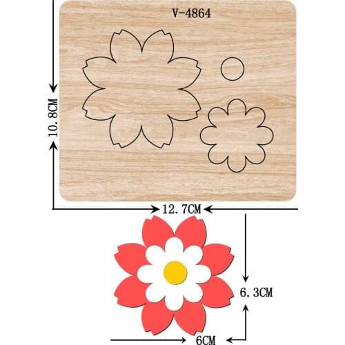 New Flower wooden dies cutting dies for scrapbooking Multiple sizes V-4864