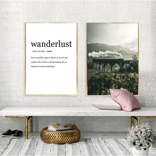 Prints Magic Train Poster Wanderlust Quote Landscape Canvas Painting Nordic Pictures For Living Room Wall Decoration Art Print