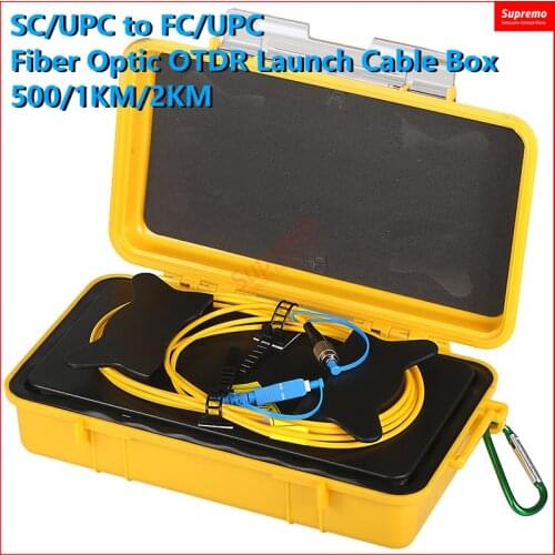 SC/UPC to FC/UPC Fiber Optic OTDR Launch Cable Box 500/1KM/2KM OTDR Zone Eliminator 1310/1550nm SC UPC to FC UPC SM Fiber Rings