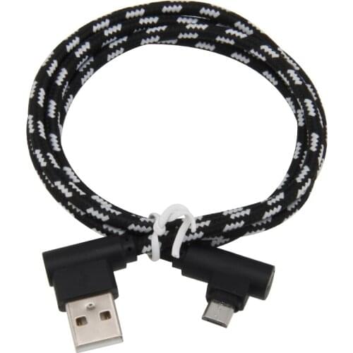 90 Degree Lattice Braided Charging Micro USB Cable Fast Charging Type C Cable for Iphone X Samsung S8 Charger Cable 500pcs/lot