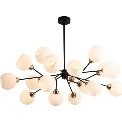 Glass balls chandelier Nordic living room chandelier post modern minimalist creative personality bedroom dining room lamp E27