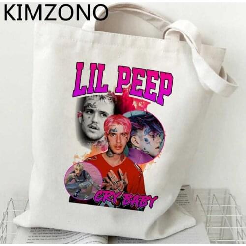 Lil Peep shopping bag canvas recycle bag eco grocery tote bag bolsas ecologicas sac cabas grab