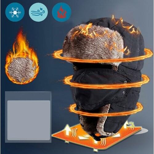 Warm Trapper Hat For Men Women Windproof Winter Bomber Hats Thermal Faux Fur Earflap Snow Cap Male Ushanka Hats