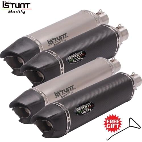 51MM Universal Motorcycle Exhaust Pipe 470MM 570MM Muffler With DB Killer Escape Moto For Kawasaki Z900 FZ6N R6 CBR1000R S1000RR