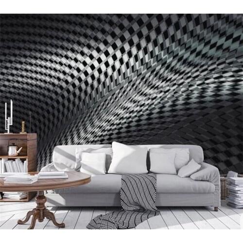 Wellyu Customized large murals fashion home improvement 3d stereo black space modern TV background wallpaper papel de parede