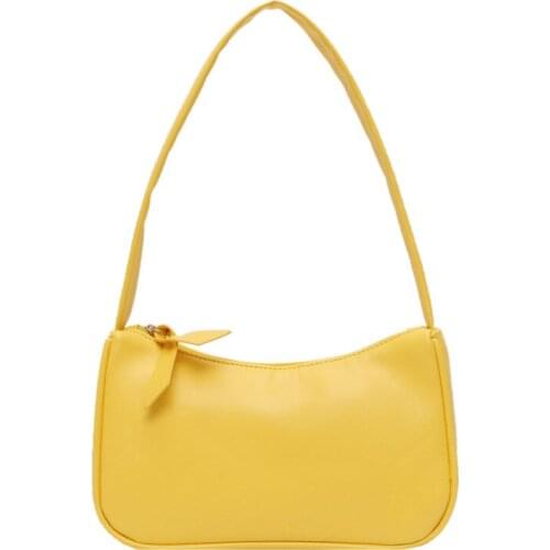 Baguette Women Bag 2020 New Trend Under-Arm Shoulder Bag for Woman Pu Solid Color Female Ladies Purses and Handbags