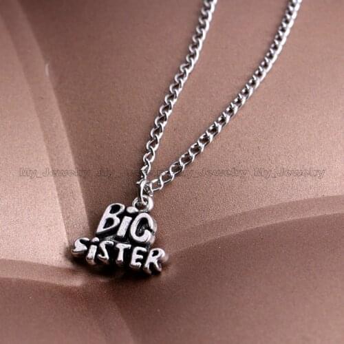 Letter Necklace Big Sister Statement Floating Pendant & Necklace For Women Jewelry Best Friends Friendship BFF Charm Wholesale