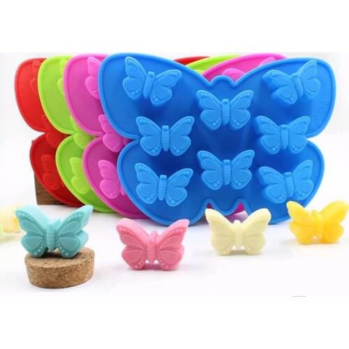1Pcs 3D 8 Butterfly Silicone Mould DIY Fondant Topper Mold Cake Decorating Tools Chocolate Candy Baking Gift m246