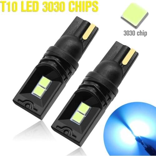 2X T10 LED 3030 4SMD Bulb Ice Blue Super Bright W5W 168 194 Car Wedge Side Light T10 LED Bulb Ice Blue