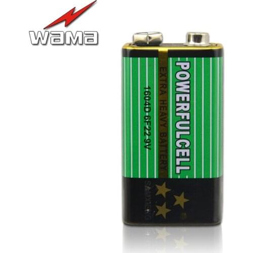 20pcs/Box Wama 6F22 1604D 9V Primary Dry Battery Laminated Zinc Carbon Batteries for Alarm Microphone Ultra Long Working Life