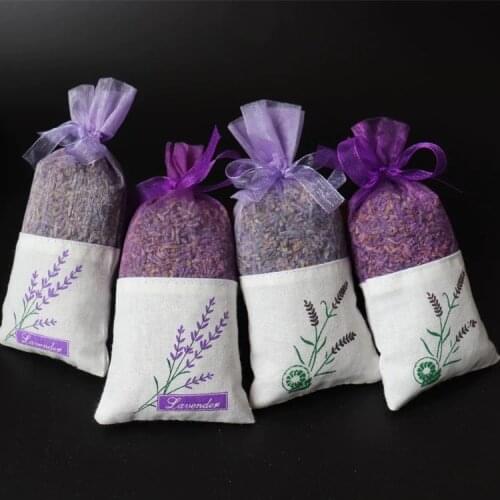 20pcs/lot Purple Cotton Organza Lavender Sachets DIY Dried Flower Sweet Bursa Wardrobe Mouldproof Fume Gift Bag seed bag