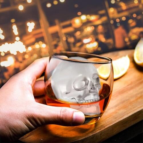 3D Skull Silicone Mold Ice Cube Maker Chocolate Mould Tray Ice Cream DIY Tool Whiskey Wine Cocktail Ice Cube