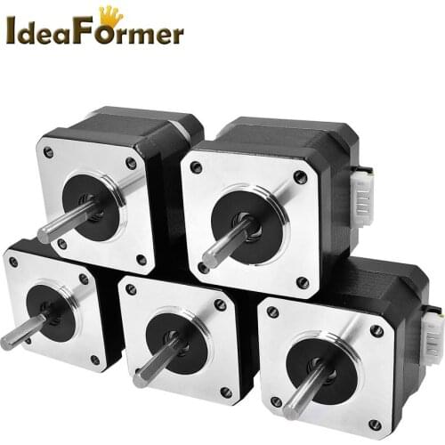5pcs 3D Printer Nema 42 bipolar Stepper Motor For RepRapMotor 0.4A 34mm height 4 leads 42BYGH34H-23D High Quality