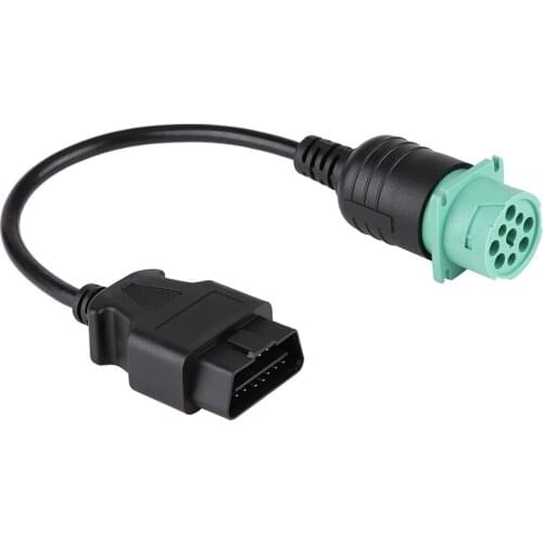 9 Pin To 16 Pin OBD2 Truck Diagnostic Scanner Cable Adapter For Cummins Diesel Engine