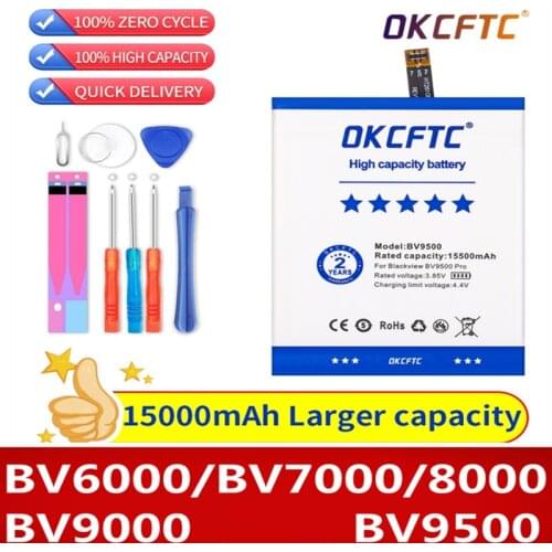 OKCFTC 0 Cycle 15500mAh Battery for Blackview BV7000 BV7000 Pro/BV6000 BV6000S/BV8000 BV8000 Pro/BV9000 BV9000 Pro/BV9500 Pro