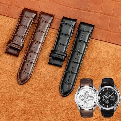 Watch Accessories For Tissot Tutu T035 Leather Strap T035627 T035617 T035407 T035410A Mens Watch Strap