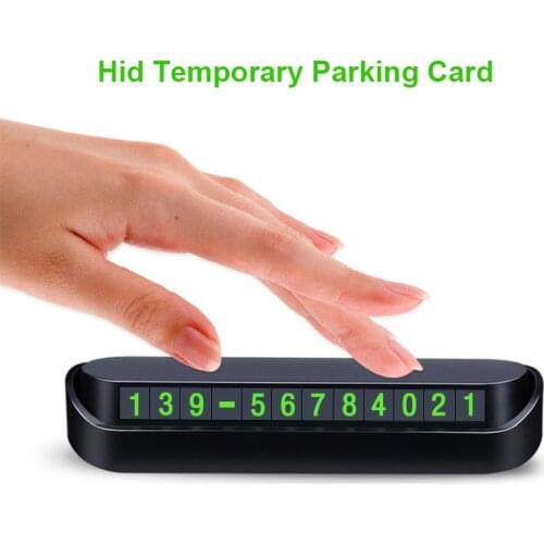Hid Car Temporary Parking Card Phone Number Card Plate Number Luminous Car Park Stop Automobile Accessories for BMW Toyota Ford