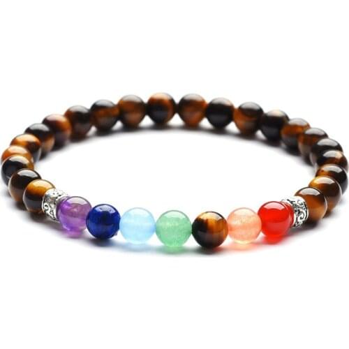 Tiger Eye Seven Chakra Bracelet Man Fashion Women Gift For Bracelets