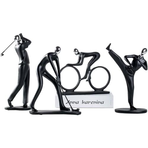 Black Athletes Series Desk Decor Figurines Home Decoration Accessories TV Cabinet Ornament Sporter Character Office Decor Statue