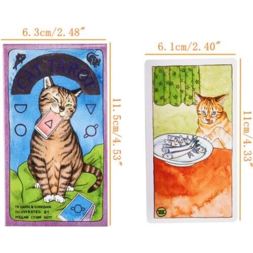 Full English Cat Tarot 78 Cards Deck and Guidebook Read Fate Board Game Oracle