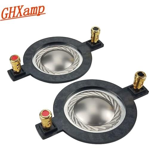 GHXAMP 34.4MM Tweeter Diaphragm Voice Coil Titanium Film Flat aluminum Driver 34.5 core components With Column 90MM 1Pairs
