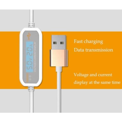 QC 2.0/3.0 Fast Charging USB Type-C Cable Voltage and Current Display iPhone Data Line Android Micro USB Cable Connector 2.4A