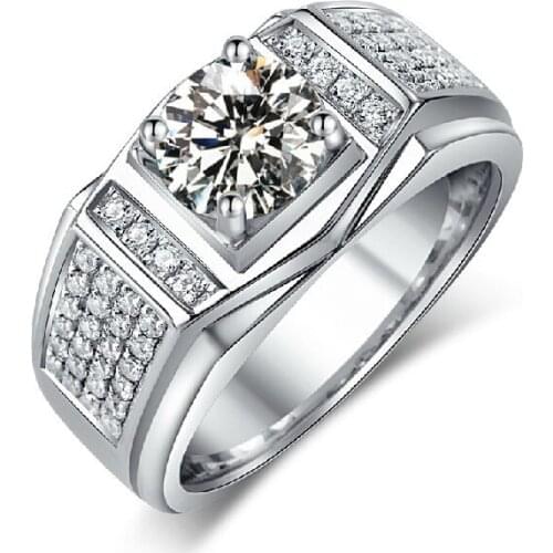 Choucong Wieck Solitaire Jewelry Men White AAA CZ Simulated stones 10KT white gold filled Engagement Wedding Ring Sz 7-13 gift