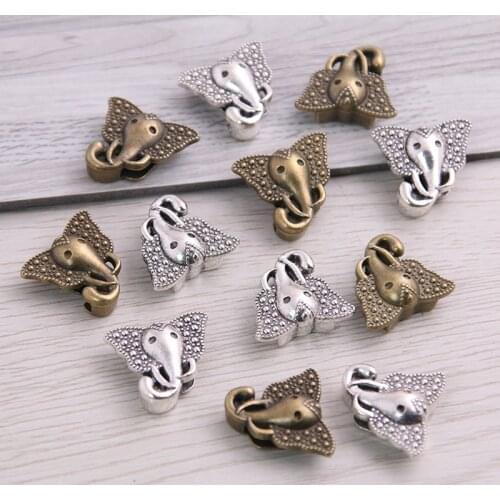 SWEET BELL 20pcs Two Color Elephant Wheel Spacer Adapters Slider Spacer Jewelry Material Spacer For Jewelry Making For 10mm Cord