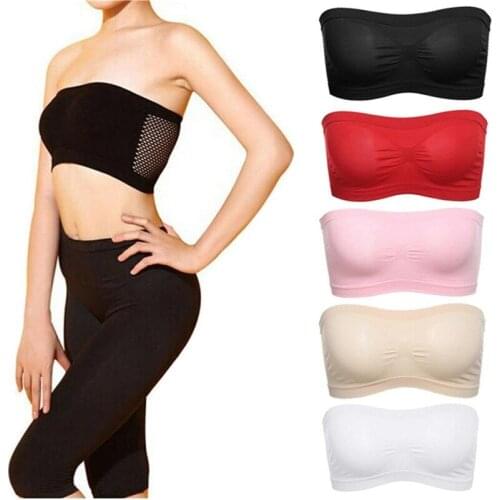 Summer Breathable Mesh Tube Bra Strapless Crop Women Ladies Sexy Bralette Bra Bandeau Boob Tube Tops Underwear