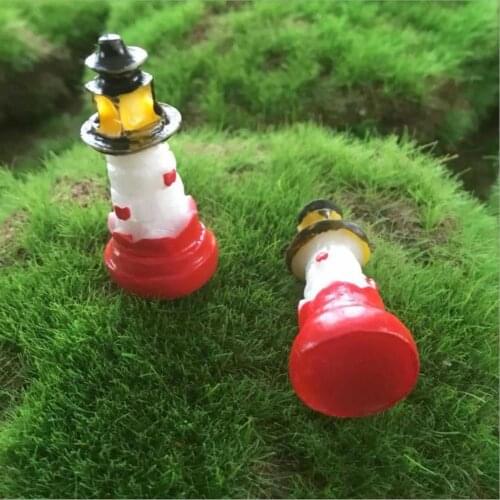 Miniature Lighthouse Artifical Resin Micro Landscape Bonsai Plant Ornament DIY Fairy Garden Accessory Fishbowl Decorations