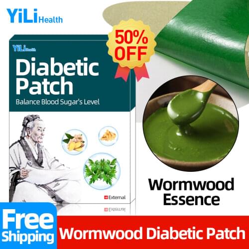 12/24pcs Wormwood Diabetic Patch Stabilizes Blood Sugar Level Herbal Treatment Lower Blood Glucose Slim Body Health Care