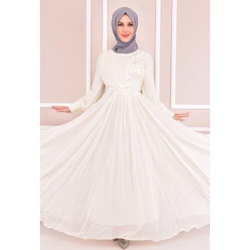 Güpür Detay Abiye Ekru KBR14742