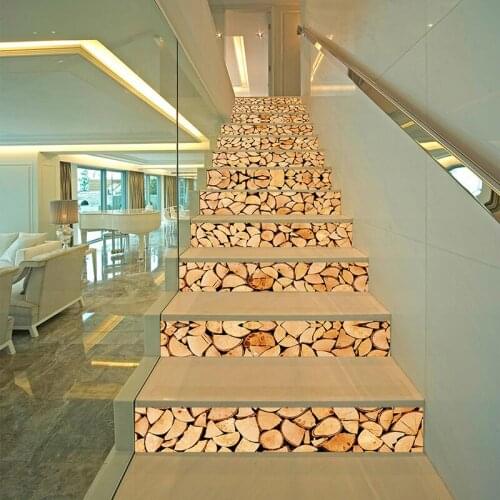 PVC wallpaper wooden wall simple 13 pieces of DIY stair stickers, step stickers wall stickers