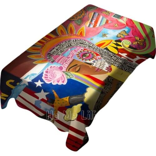 Hispanic Heritage Month Colored Polyester Tablecloths Are Water And Oil Resistant And Reusable