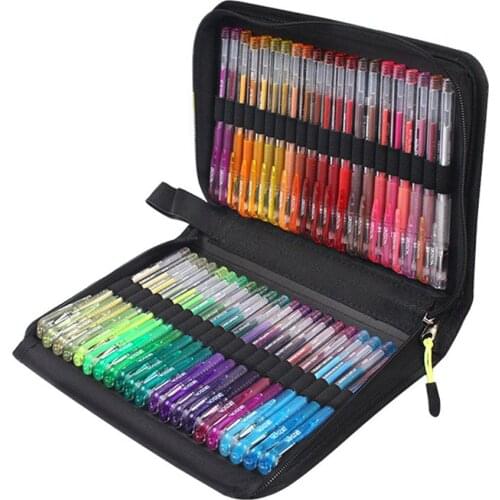 60 Pcs 1.0mm Colored Gel Pens with Storage Bag Coloring Drawing Markers Writing Tool Office School Stationery Student Gifts