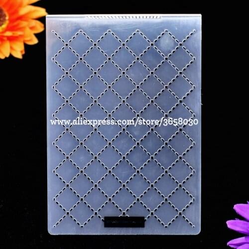 Grid Lattice Plastic Embossing Folder For Scrapbook DIY Album Card Tool Plastic Template 10.5x15cm 8070613