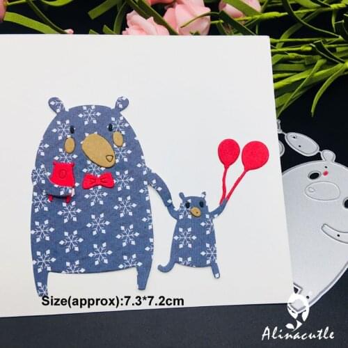 Die cut metal cutting die fathers day bear Alinacraft Scrapbooking album papercraft handmade card stencil art cutter punch die