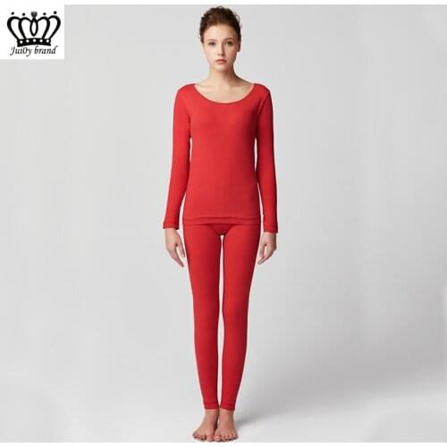2020 winter / Fall / Womens Brand Thermal underwear plus velvet red Women Track Suit And Pants fat sister