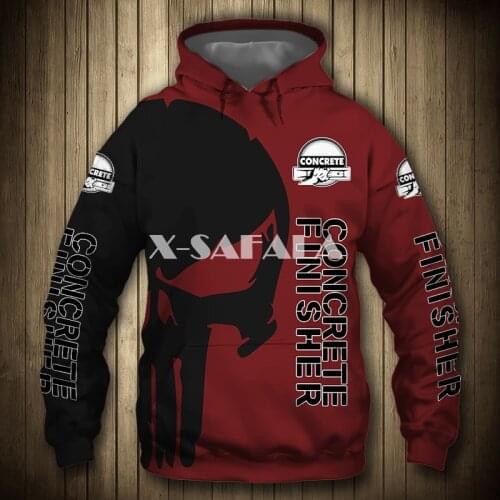 Concrete Finisher Punisher Skull 3D Full Print Size Hoodie Man Women Harajuku Outwear Zipper Pullover Sweatshirt Unisex6