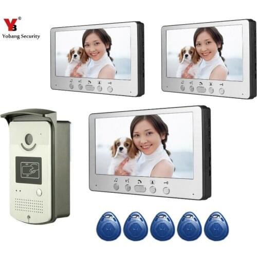 Yobang Security 7 Inches HD Doorbell Camera Video Intercom Door Phone System Security Camera Intercom Door Bell With Monitor