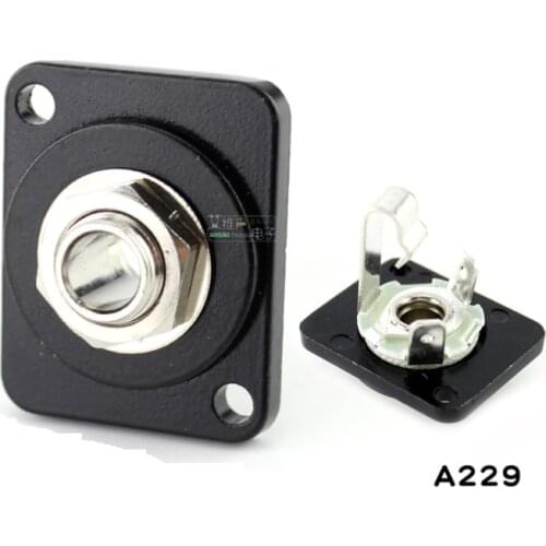 1Pcs mono metal 6.35 socket 6.5 seat 1U jumper board cable car 86 panel D type A229/230 stereo