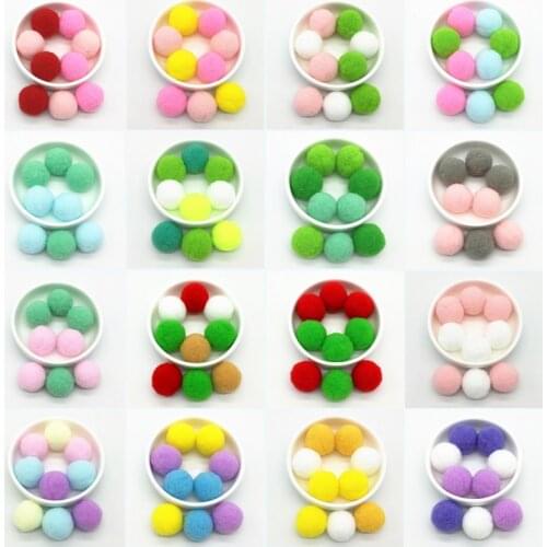30mm Mixed color Pompom Fur Craft DIY Soft Pom Poms Crafts Pompones Ball Wedding Decoration Glue on Cloth Accessories 20pcs