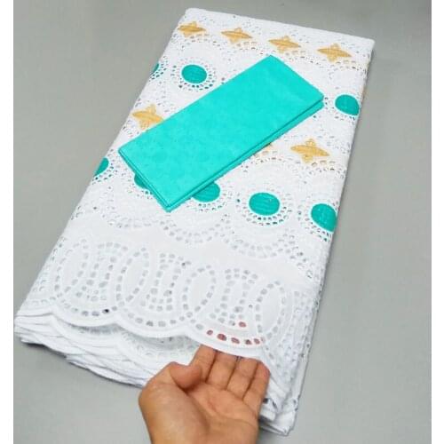 2021 2.5 +2.5 Yards Latest Bazin Brocade New Female And Embroidered Lace Dubai Swiss Prom Dresses Wedding Damask Fabric Cotton