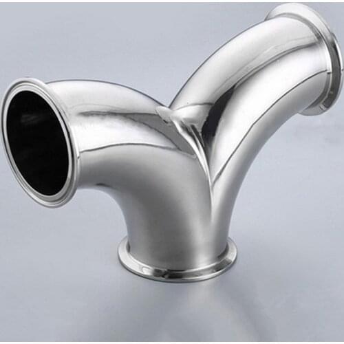 57mm 2.25" Pipe OD x 2.5" Tri Clamp Y-Shaped Elbow 3 Way SUS 304 Stainless Sanitary Fitting Homebrew Beer Wine Diary Product